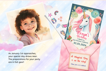 Personalized Birthday Book (Unicorn Theme)